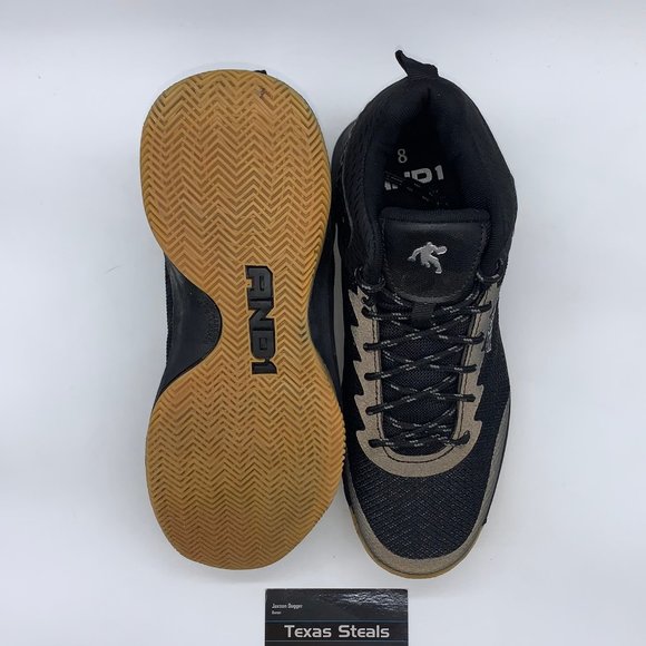 And1 Black Gum Basketball Shoes - Picture 5 of 8